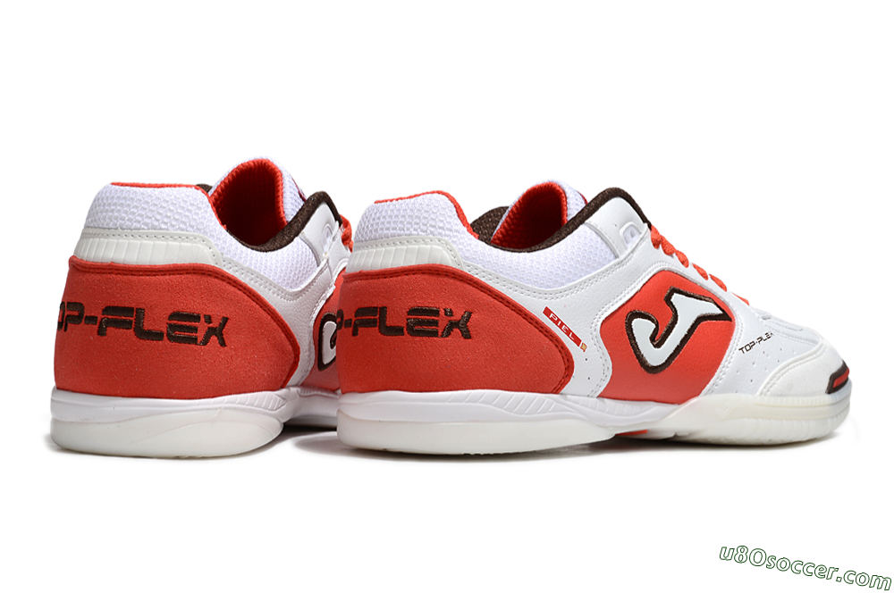Joma Top Flex IC Indoor & Futsal Soccer Shoes - White/Red/Black 6