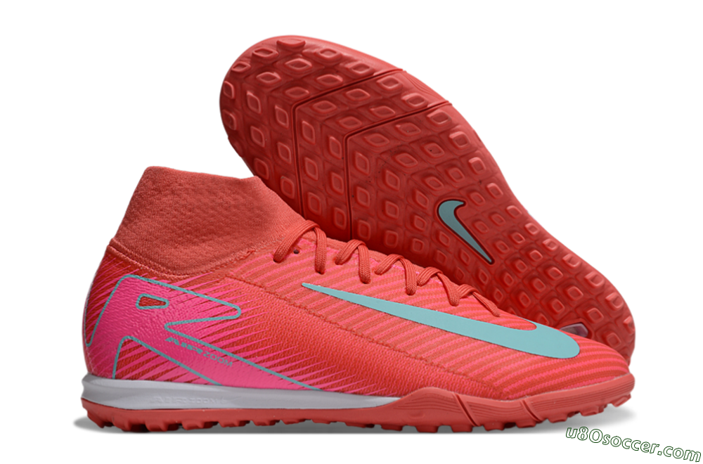 Nike Air Zoom Mercurial Superfly 10 Elite TF Artificial Turf Soccer Shoes - Red/Jade/Pink 1