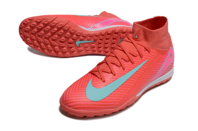 Nike Air Zoom Mercurial Superfly 10 Elite TF Artificial Turf Soccer Shoes - Red/Jade/Pink
