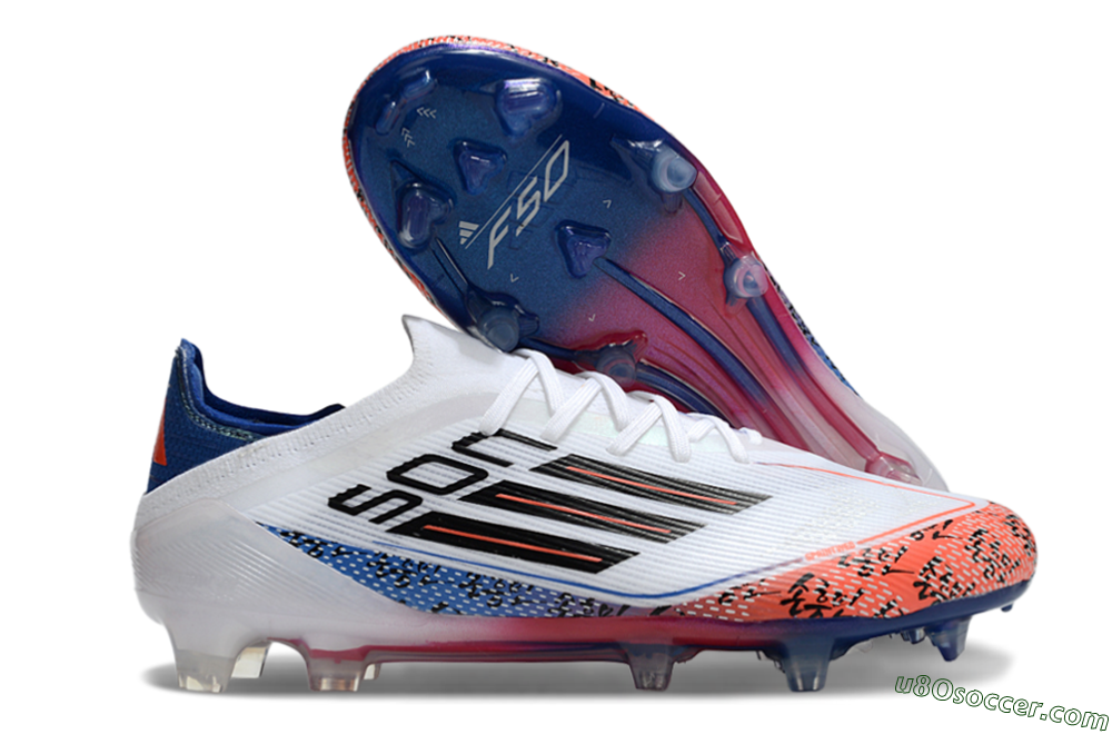 Adidas F50 Elite FG Firm Ground Soccer Cleats - White/Red/Blue 1