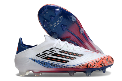 Adidas F50 Elite FG Firm Ground Soccer Cleats - White/Red/Blue
