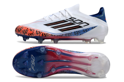 Adidas F50 Elite FG Firm Ground Soccer Cleats - White/Red/Blue