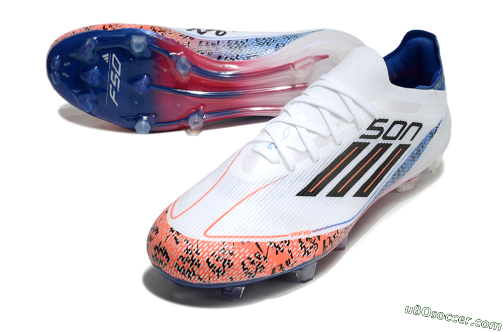 Adidas F50 Elite FG Firm Ground Soccer Cleats - White/Red/Blue 3