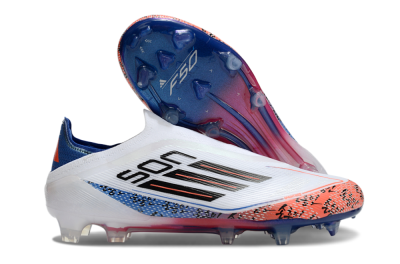 Adidas F50 Elite Laceless FG Firm Ground Soccer Cleats - White/Red/Blue
