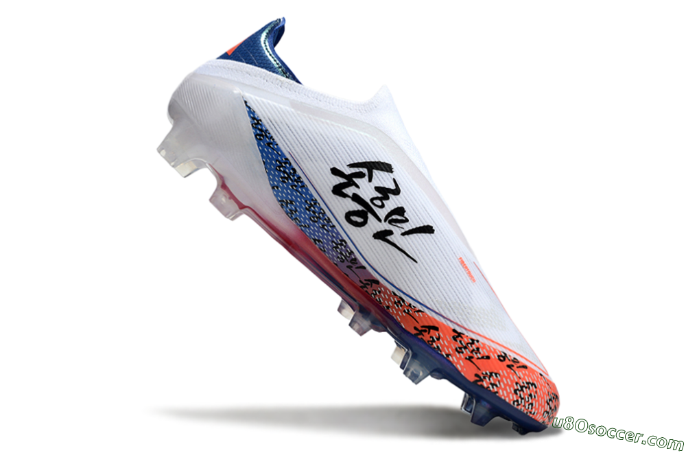 Adidas F50 Elite Laceless FG Firm Ground Soccer Cleats - White/Red/Blue 4