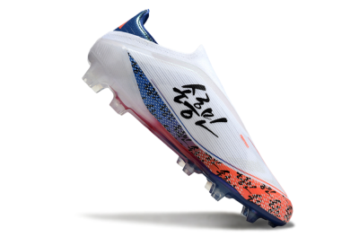 Adidas F50 Elite Laceless FG Firm Ground Soccer Cleats - White/Red/Blue