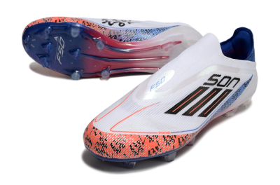 Adidas F50 Elite Laceless FG Firm Ground Soccer Cleats - White/Red/Blue