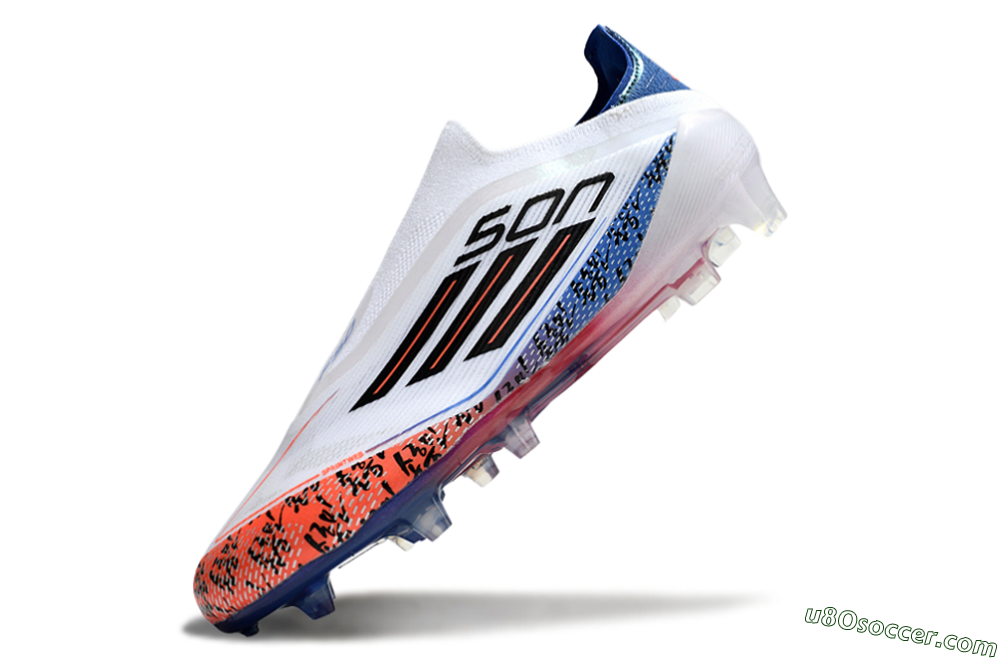 Adidas F50 Elite Laceless FG Firm Ground Soccer Cleats - White/Red/Blue 5