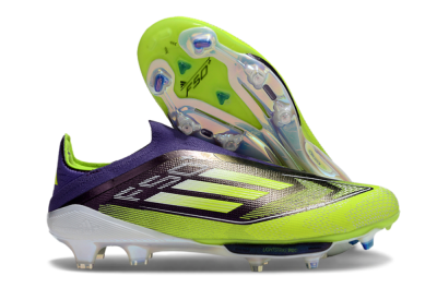 Adidas F50+ Elite Lightstrike Pro Laceless FG Firm Ground Soccer Cleats - Purple/Yellow/White