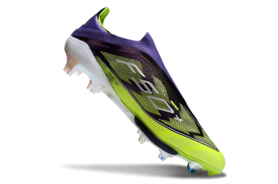 Adidas F50+ Elite Lightstrike Pro Laceless FG Firm Ground Soccer Cleats - Purple/Yellow/White