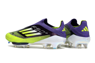 Adidas F50+ Elite Lightstrike Pro Laceless FG Firm Ground Soccer Cleats - Purple/Yellow/White