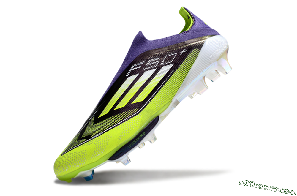 Adidas F50+ Elite Lightstrike Pro Laceless FG Firm Ground Soccer Cleats - Purple/Yellow/White 5