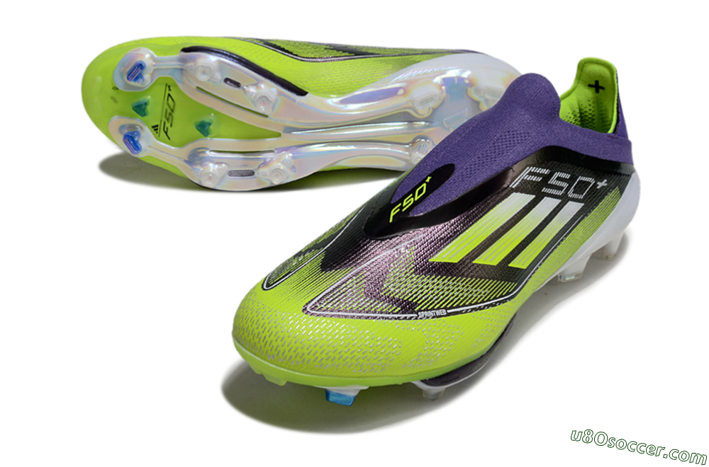 Adidas F50+ Elite Lightstrike Pro Laceless FG Firm Ground Soccer Cleats - Purple/Yellow/White 3