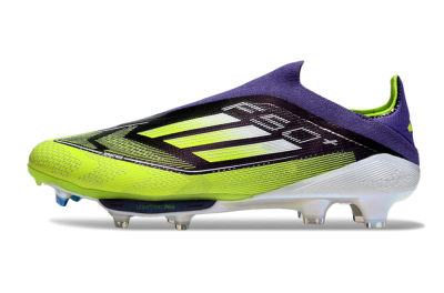 Adidas F50+ Elite Lightstrike Pro Laceless FG Firm Ground Soccer Cleats - Purple/Yellow/White
