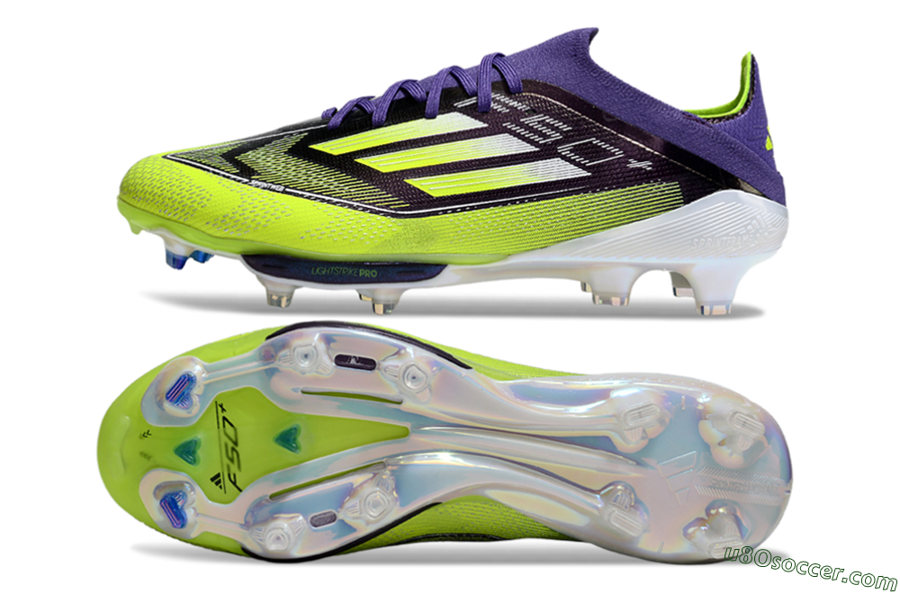 Adidas F50+ Elite Lightstrike Pro FG Firm Ground Soccer Cleats - Purple/Yellow/White 0