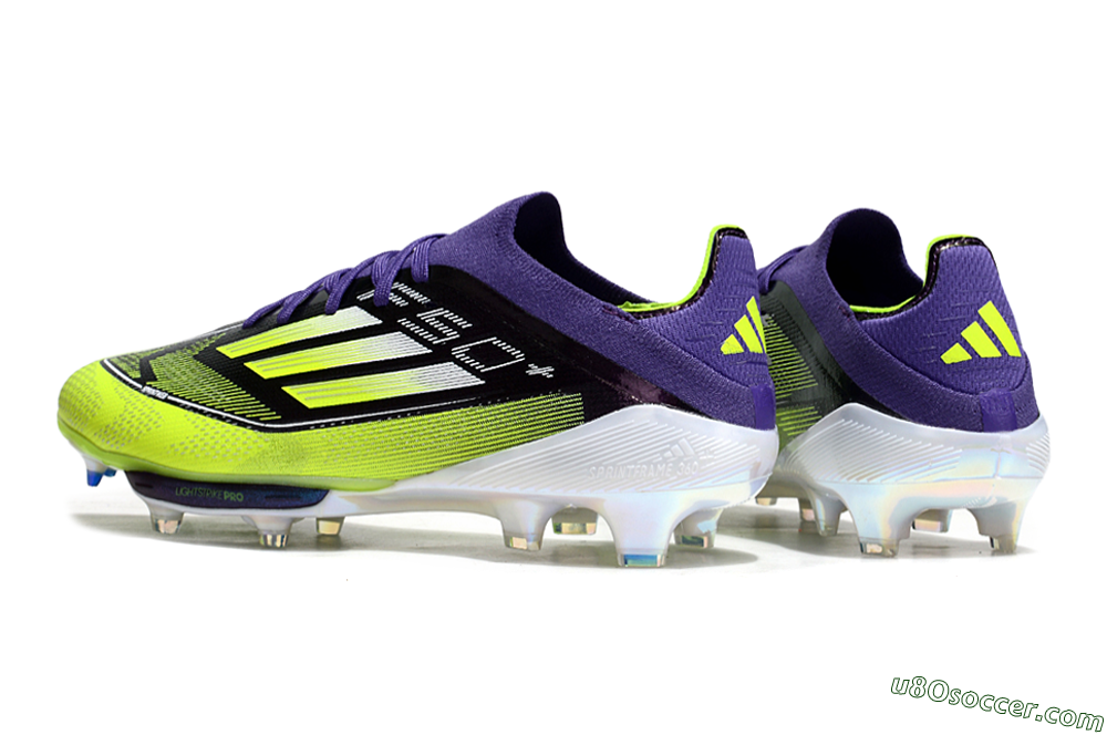 Adidas F50+ Elite Lightstrike Pro FG Firm Ground Soccer Cleats - Purple/Yellow/White 6