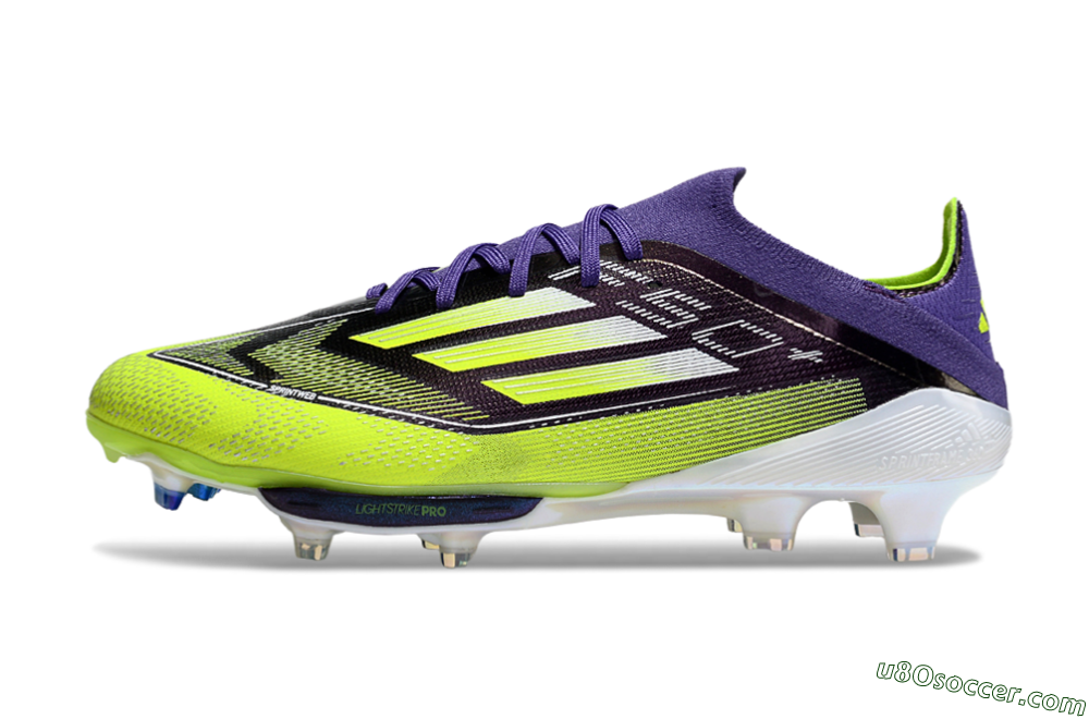 Adidas F50+ Elite Lightstrike Pro FG Firm Ground Soccer Cleats - Purple/Yellow/White 2