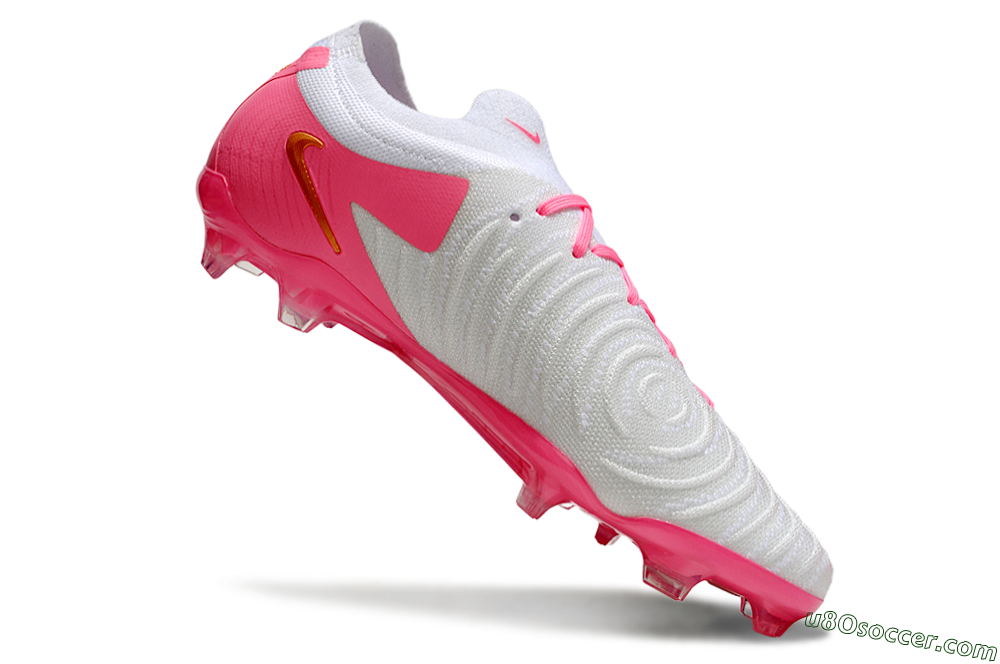 Nike Phantom GX Elite FG Firm Ground Soccer Cleats - White/Pink/Gold 4