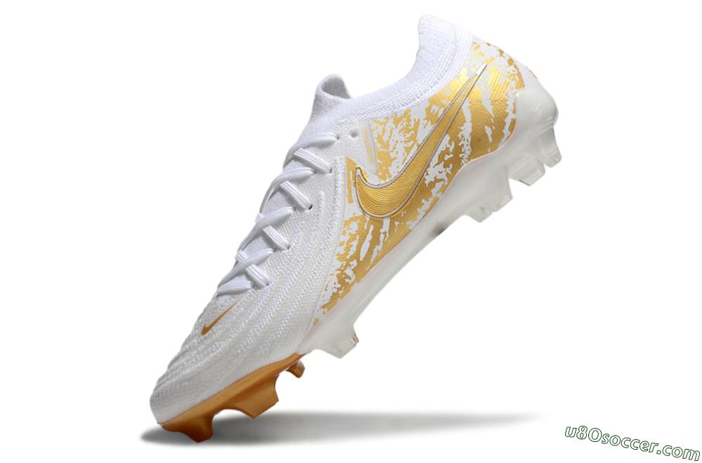 Nike Phantom GX Elite FG Firm Ground Soccer Cleats - White/Gold 5