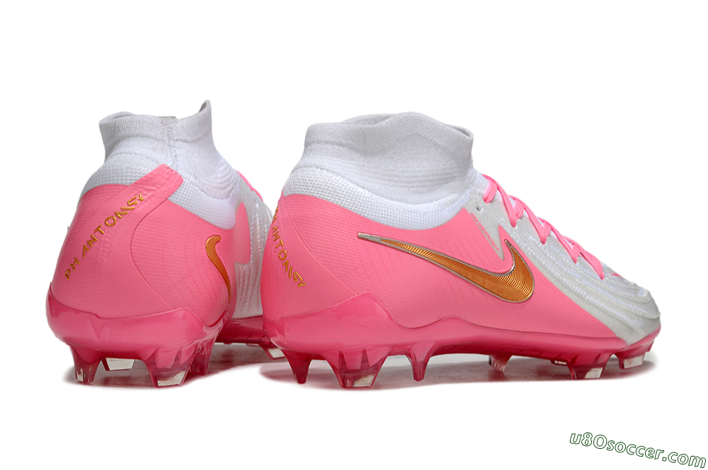 Nike Phantom Luna Elite NU FG Firm Ground Soccer Cleats - White/Pink/Gold 6