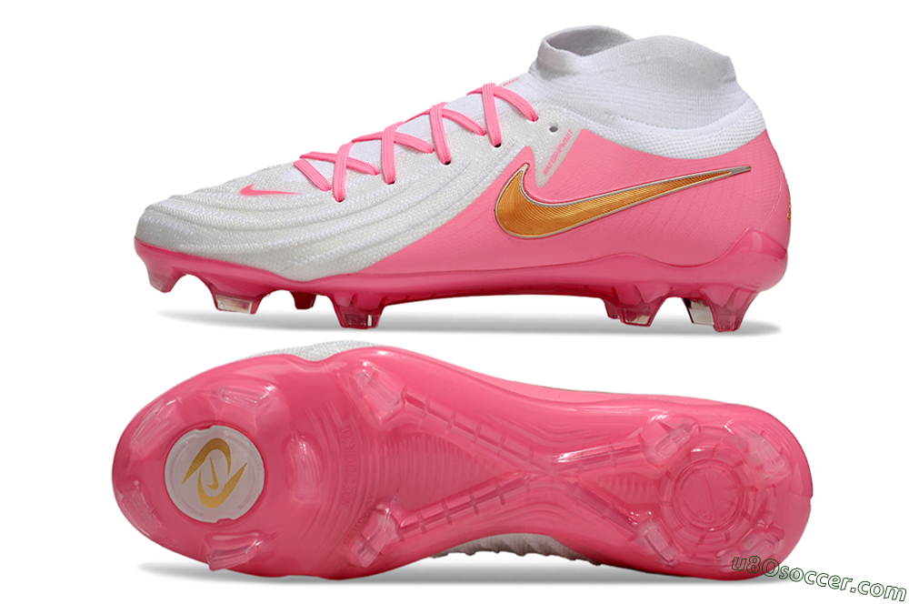 Nike Phantom Luna Elite NU FG Firm Ground Soccer Cleats - White/Pink/Gold 0