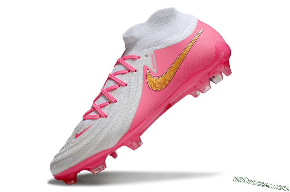 Nike Phantom Luna Elite NU FG Firm Ground Soccer Cleats - White/Pink/Gold 4
