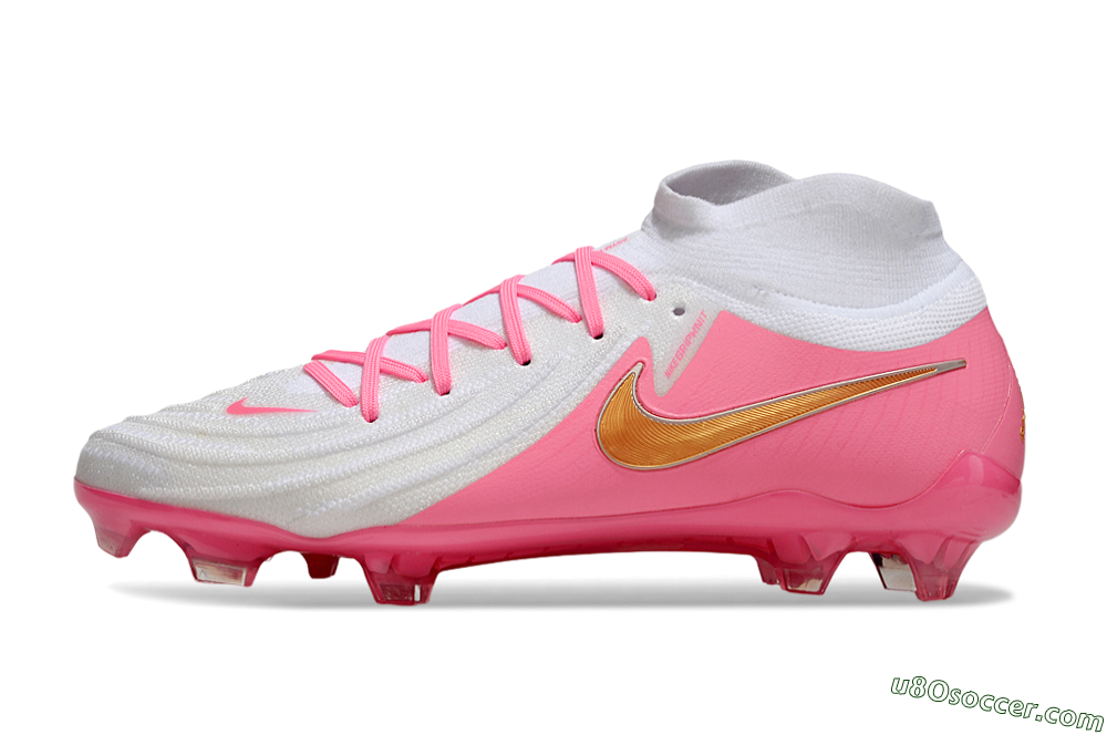 Nike Phantom Luna Elite NU FG Firm Ground Soccer Cleats - White/Pink/Gold 2