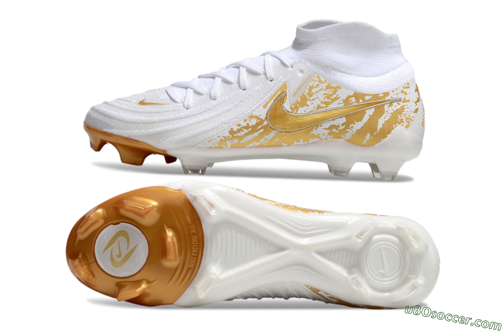 Nike Phantom Luna Elite NU FG Firm Ground Soccer Cleats - White/Gold 0