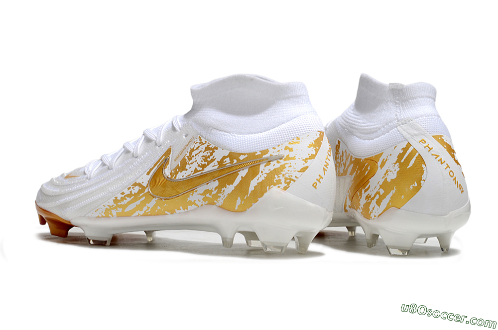 Nike Phantom Luna Elite NU FG Firm Ground Soccer Cleats - White/Gold 6