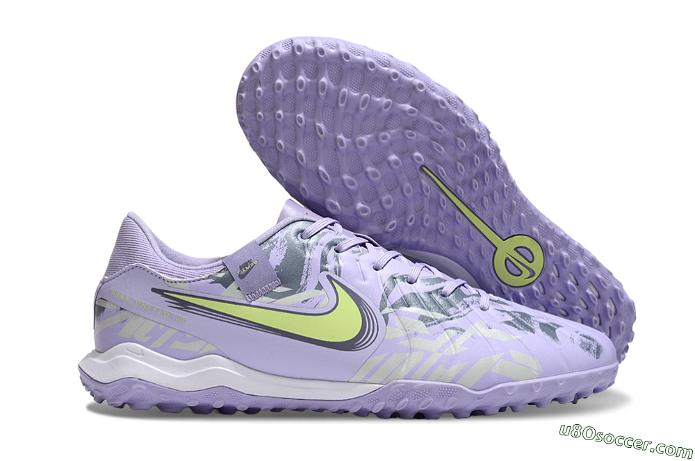 Nike Tiempo Legend 10 Academy TF Artificial Turf Soccer Shoes - Purple/Yellow/White 1