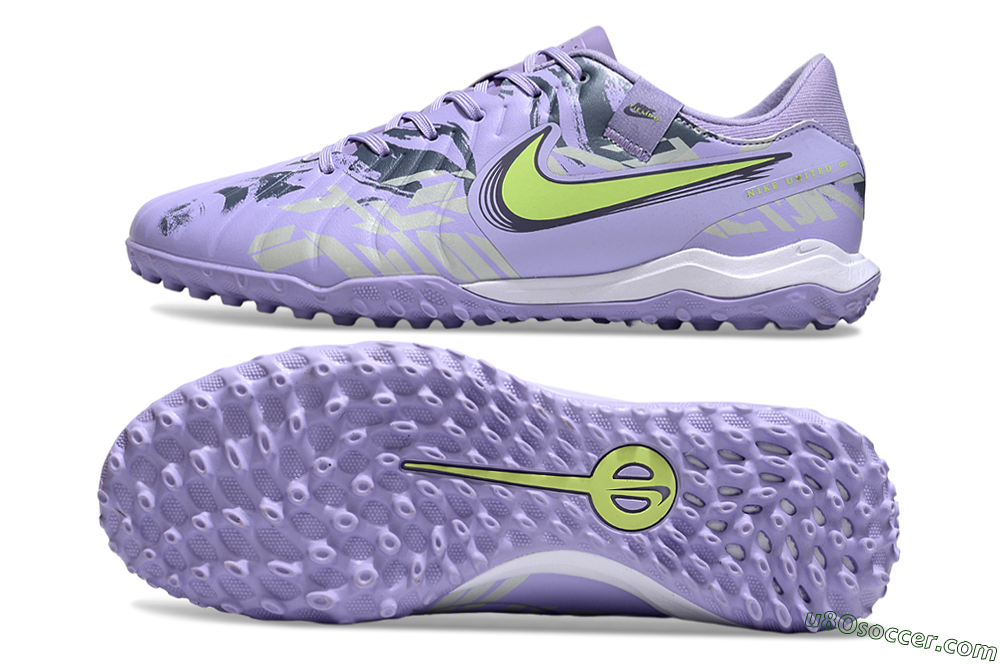 Nike Tiempo Legend 10 Academy TF Artificial Turf Soccer Shoes - Purple/Yellow/White 0