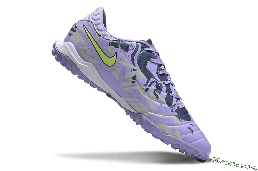 Nike Tiempo Legend 10 Academy TF Artificial Turf Soccer Shoes - Purple/Yellow/White 4