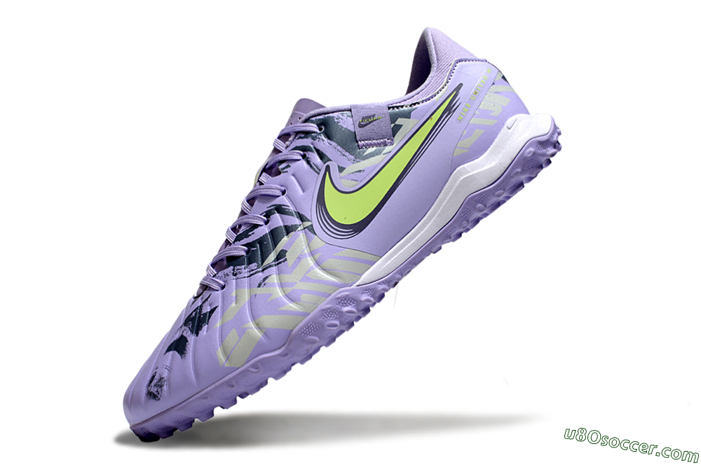Nike Tiempo Legend 10 Academy TF Artificial Turf Soccer Shoes - Purple/Yellow/White 5