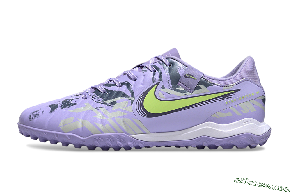 Nike Tiempo Legend 10 Academy TF Artificial Turf Soccer Shoes - Purple/Yellow/White 2