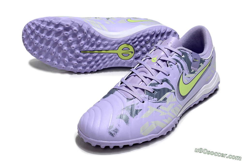 Nike Tiempo Legend 10 Academy TF Artificial Turf Soccer Shoes - Purple/Yellow/White 3