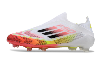 Adidas F50 Elite Laceless FG Firm Ground Soccer Cleats - White/Red/Yellow