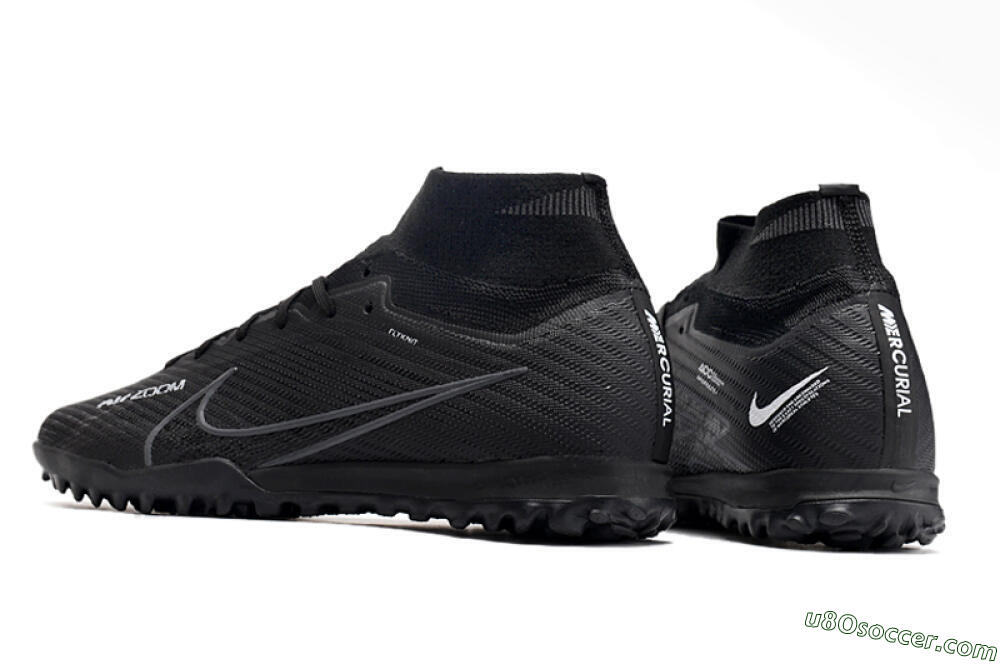 Nike Air Zoom Mercurial Superfly 10 Elite TF Artificial Turf Soccer Shoes - Black/White/Yellow 4