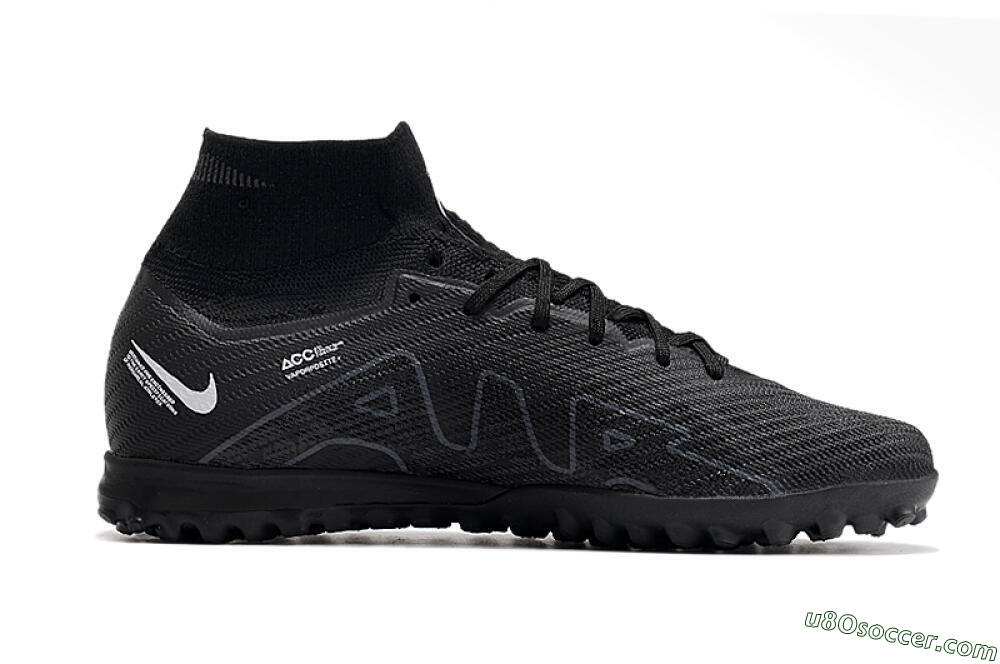 Nike Air Zoom Mercurial Superfly 10 Elite TF Artificial Turf Soccer Shoes - Black/White/Yellow 5