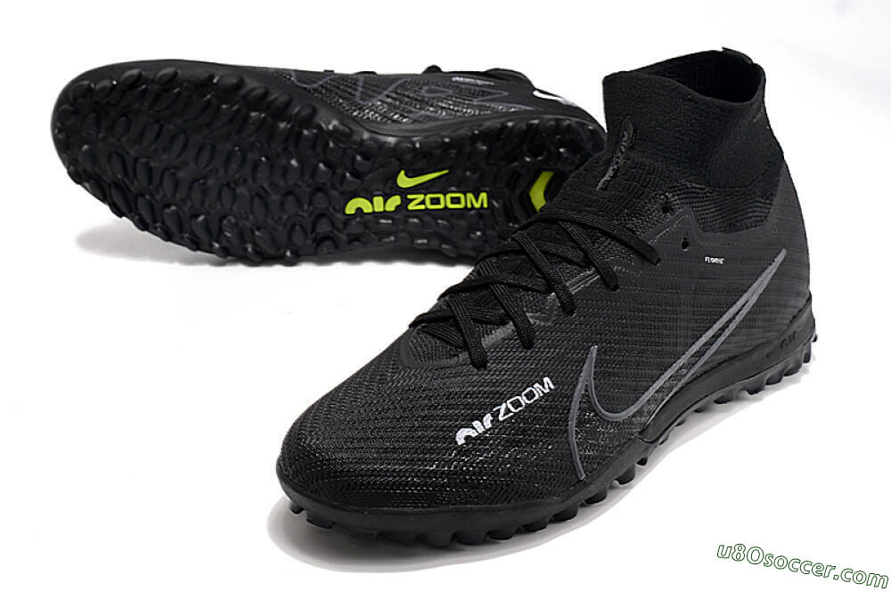 Nike Air Zoom Mercurial Superfly 10 Elite TF Artificial Turf Soccer Shoes - Black/White/Yellow 3