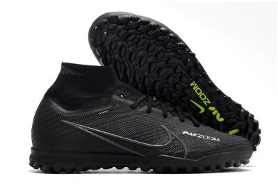 Nike Air Zoom Mercurial Superfly 10 Elite TF Artificial Turf Soccer Shoes - Black/White/Yellow