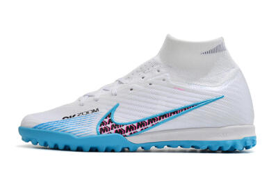 Nike Air Zoom Mercurial Superfly 10 Elite TF Artificial Turf Soccer Shoes - White/Blue/Red