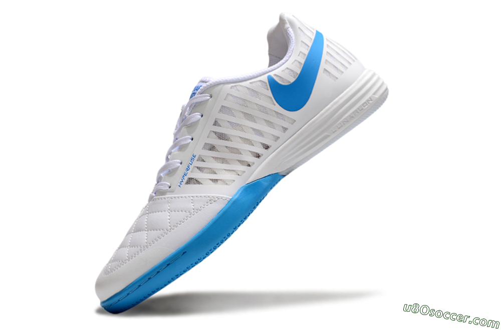 Nike Lunar Gato 2 IC Indoor & Futsal Soccer Shoes - White/Blue 6
