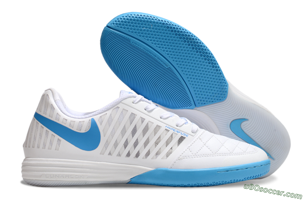 Nike Lunar Gato 2 IC Indoor & Futsal Soccer Shoes - White/Blue 1