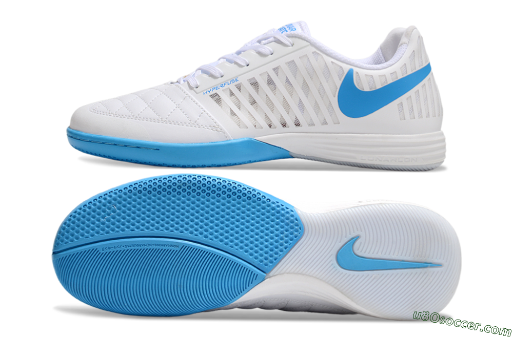 Nike Lunar Gato 2 IC Indoor & Futsal Soccer Shoes - White/Blue 0