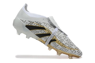 Adidas Predator 25 Elite Foldover Tongue FG Firm Ground Soccer Cleats - Grey/Black/Gold