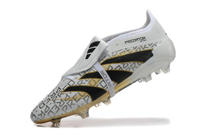 Adidas Predator 25 Elite Foldover Tongue FG Firm Ground Soccer Cleats - Grey/Black/Gold