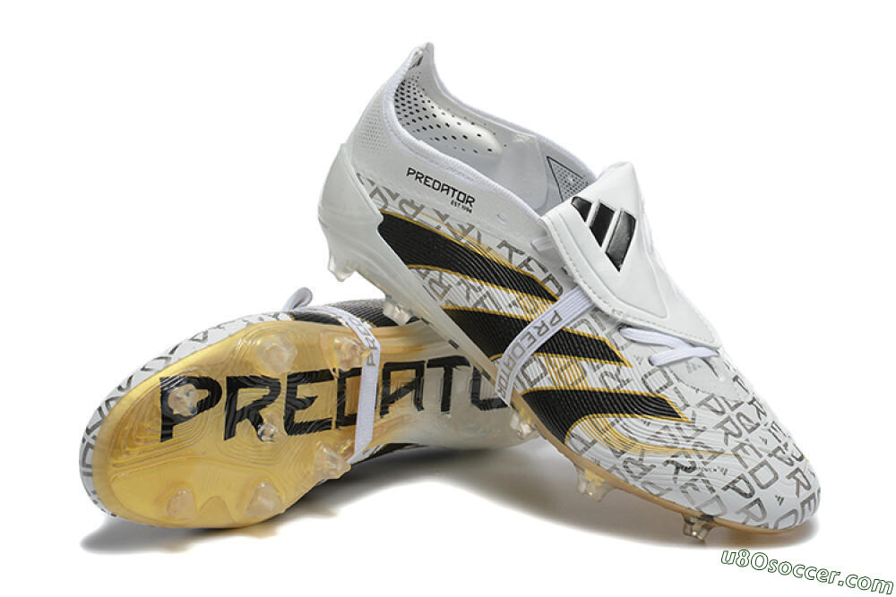 Adidas Predator 25 Elite Foldover Tongue FG Firm Ground Soccer Cleats - Grey/Black/Gold 4