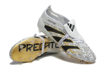 Adidas Predator 25 Elite Foldover Tongue FG Firm Ground Soccer Cleats - Grey/Black/Gold