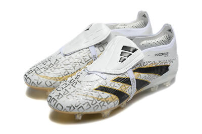 Adidas Predator 25 Elite Foldover Tongue FG Firm Ground Soccer Cleats - Grey/Black/Gold