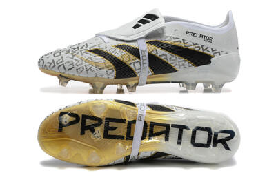 Adidas Predator 25 Elite Foldover Tongue FG Firm Ground Soccer Cleats - Grey/Black/Gold